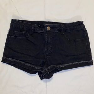 Black jean shorts
